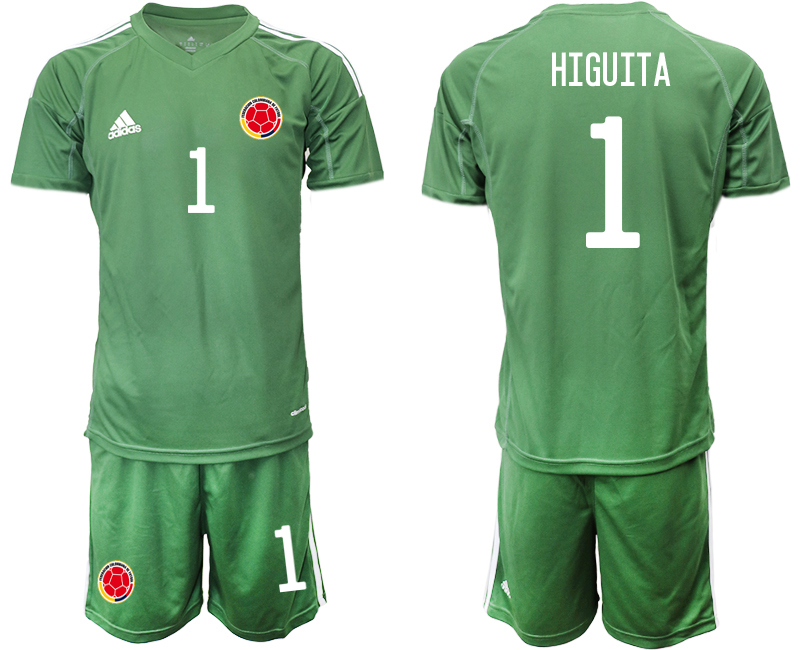 Men 2020-2021 Season National team Colombia goalkeeper green #1 Soccer Jersey4->->Soccer Country Jersey